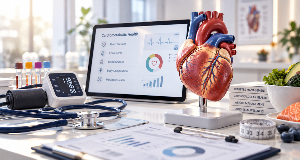 Physician discussing cardiovascular and metabolic health with an adult patient