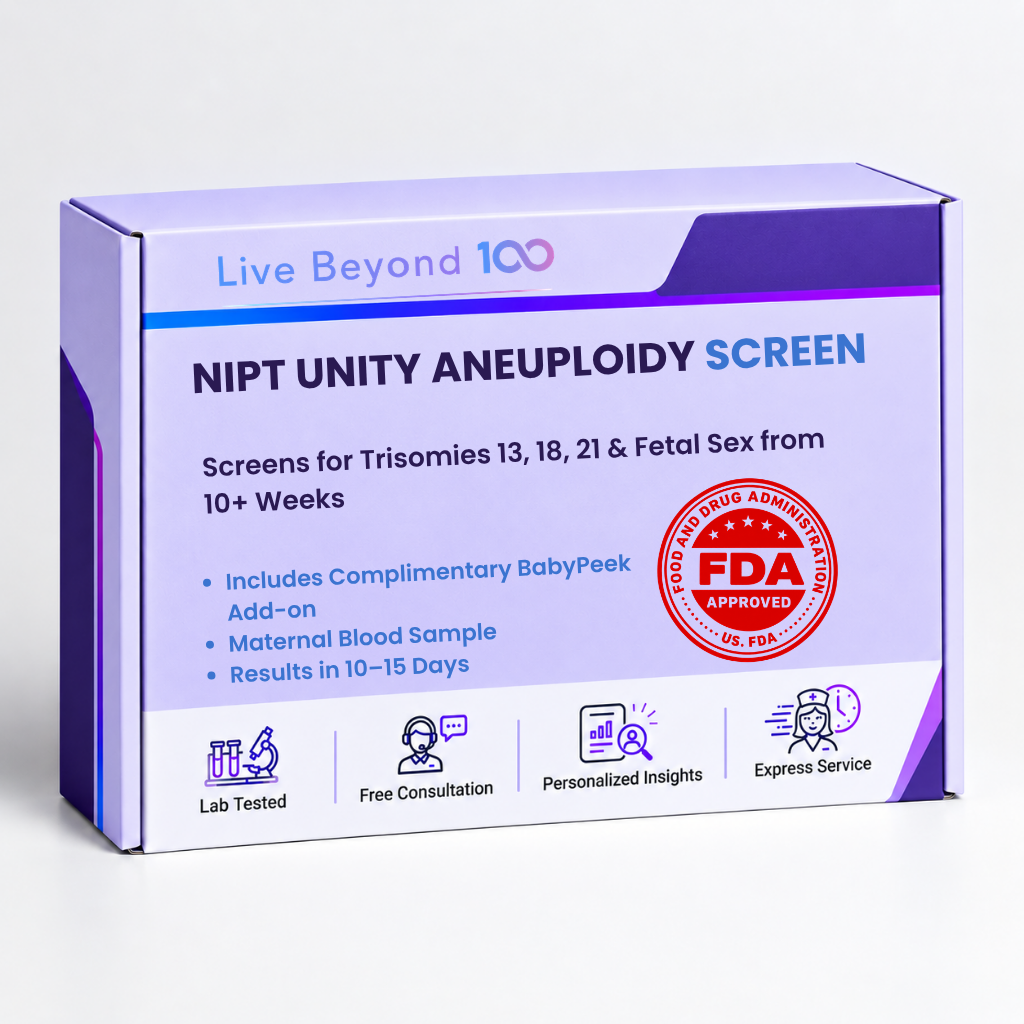 NIPT UNITY Aneuploidy Screen checking fetal chromosomal health from maternal blood